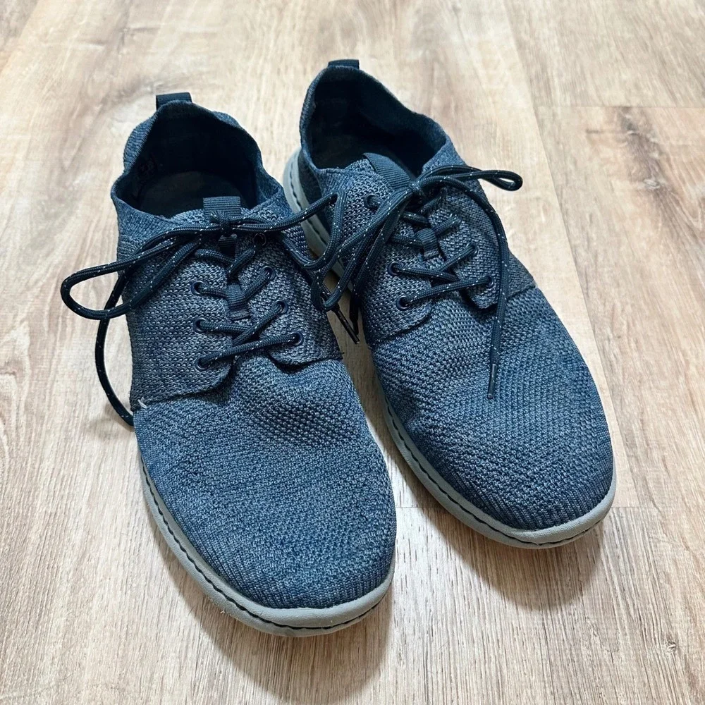 CLARKS | Men's Cloud Steppers Urban Mix Blue Gray Knit Lace Up Sneakers, 10.5M‎